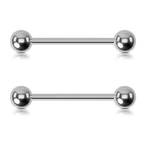 2PCS 14G Titanium Internally Threaded Nipple Rings