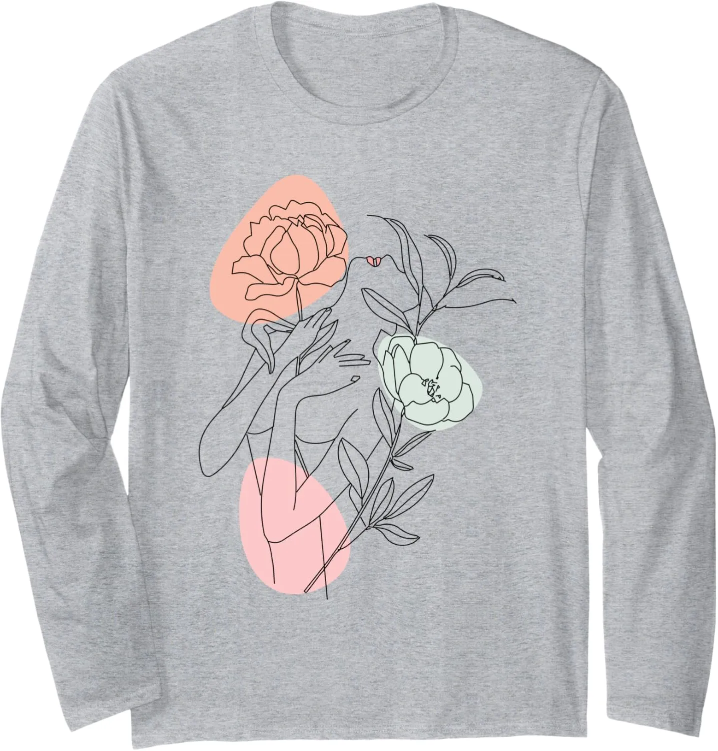 Artist Line Drawing Illustration Sketch Face Art Long Sleeve T-Shirt