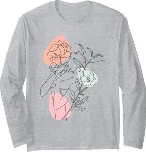 Artist Line Drawing Illustration Sketch Face Art Long Sleeve T-Shirt