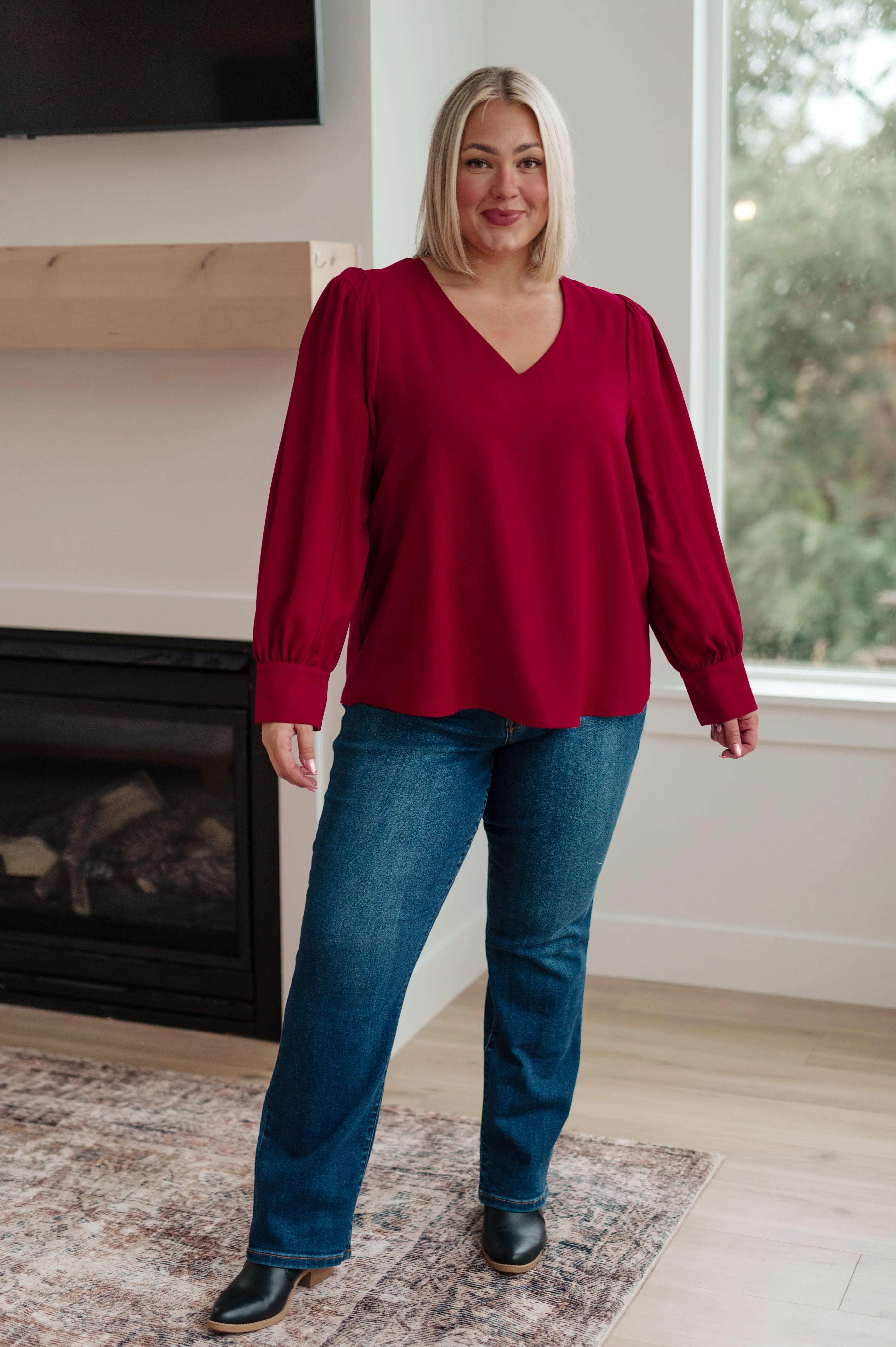 Back in Business V-Neck Blouse - 11/8