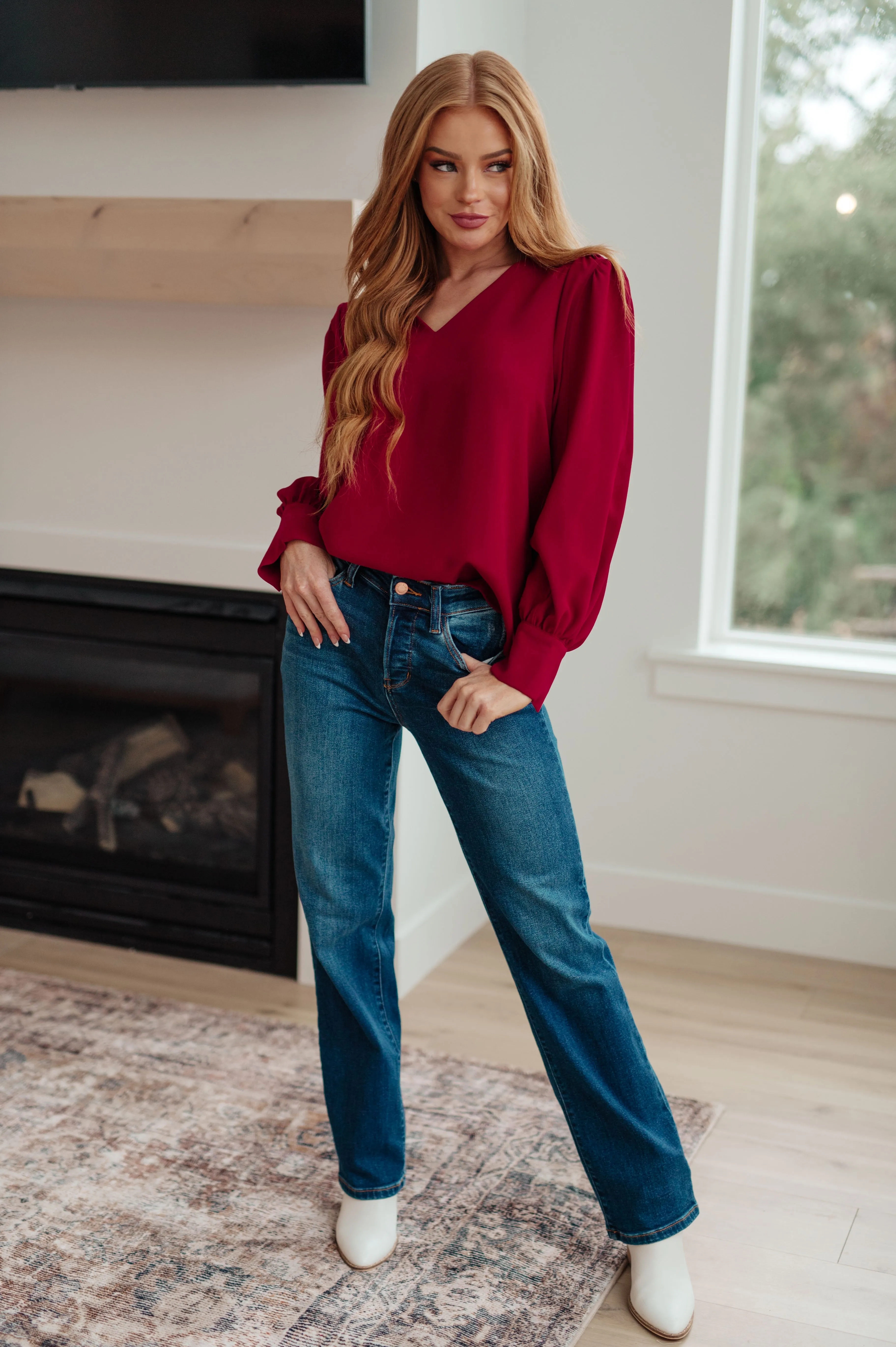 Back in Business V-Neck Blouse - 11/8