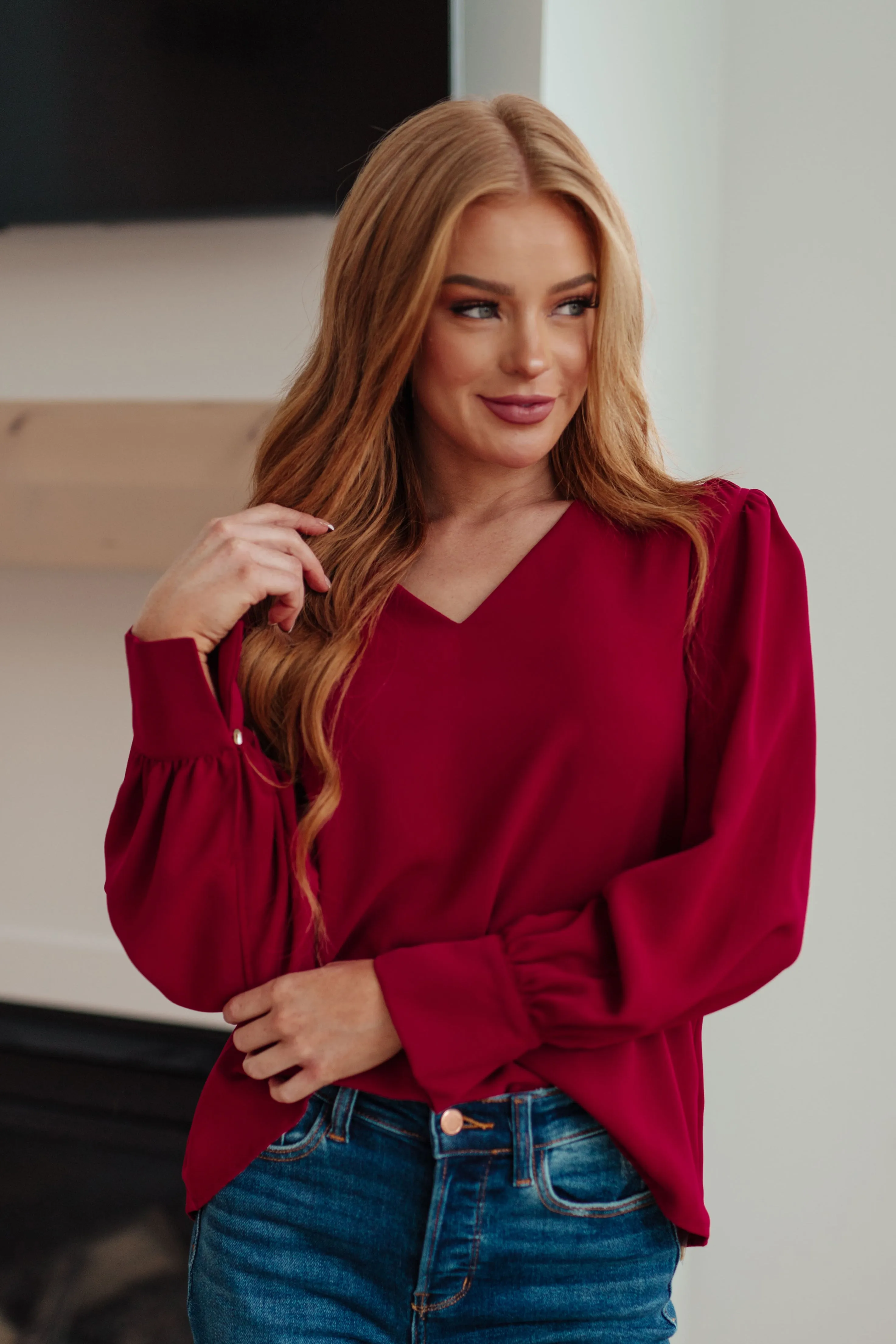 Back in Business V-Neck Blouse - 11/8