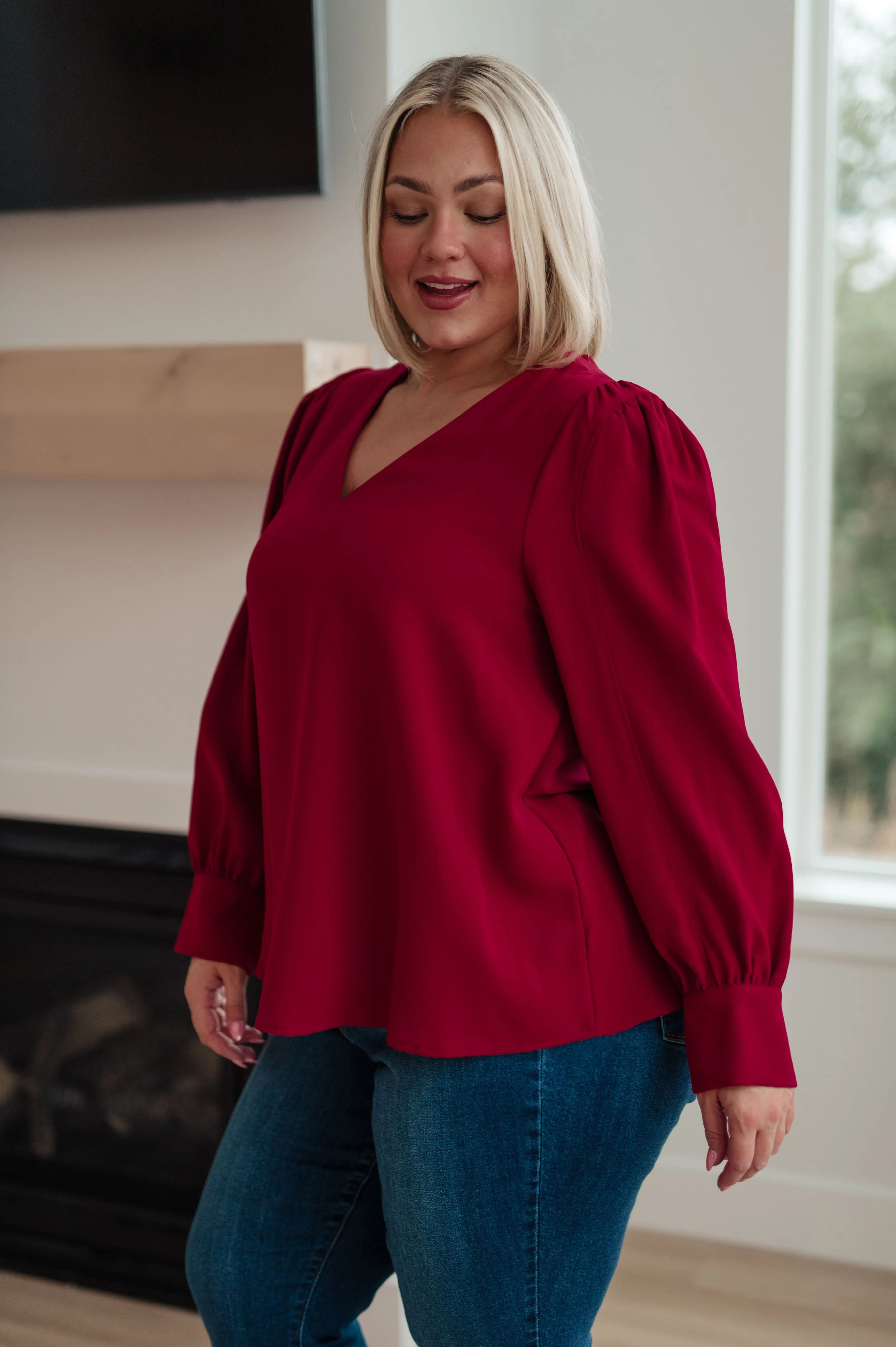 Back in Business V-Neck Blouse - 11/8