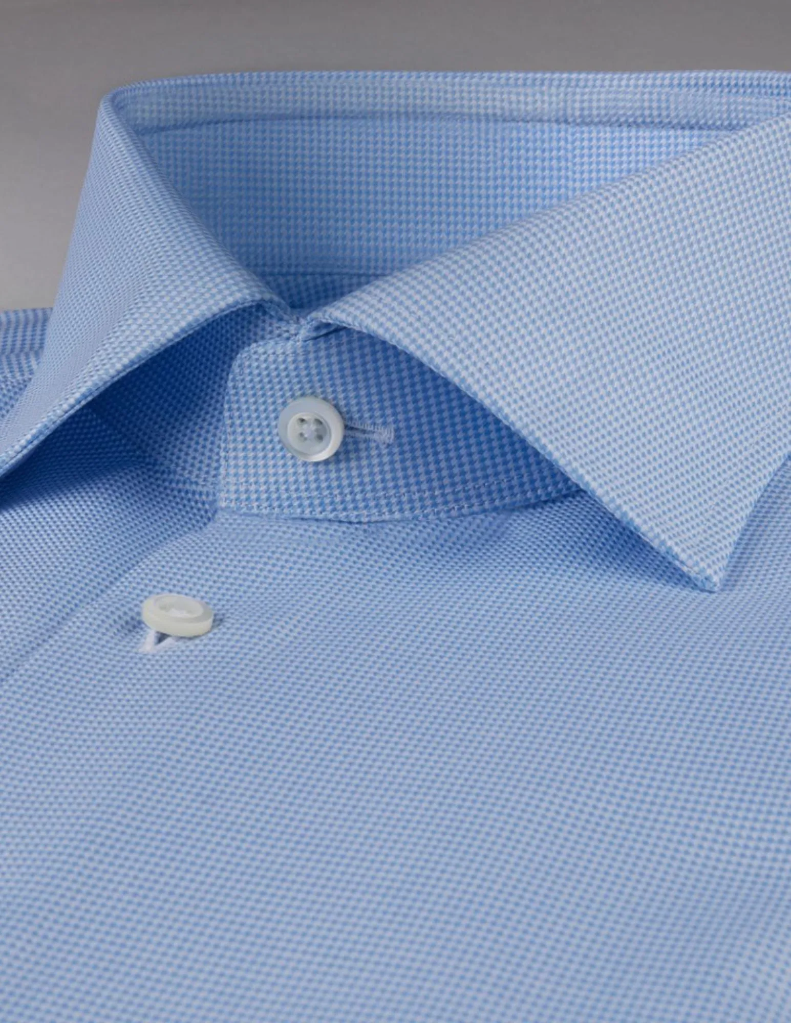 Blue Houndstooth Shirt | Fitted Body