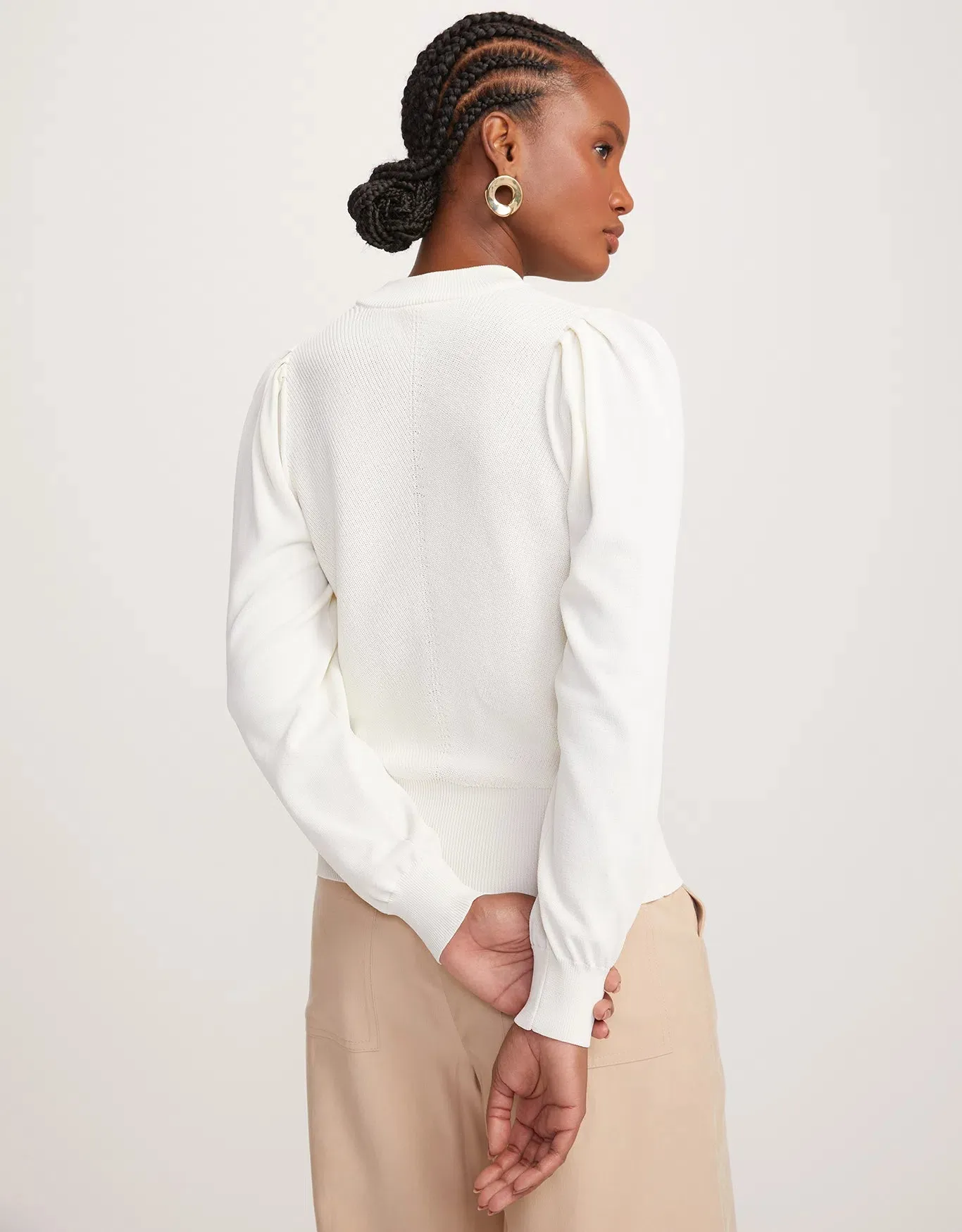 Blusa Tricot Off White Shoulder