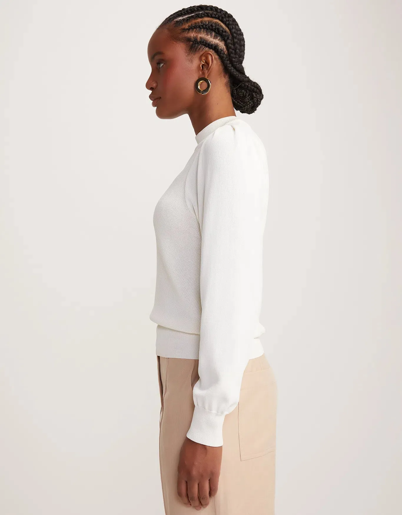 Blusa Tricot Off White Shoulder