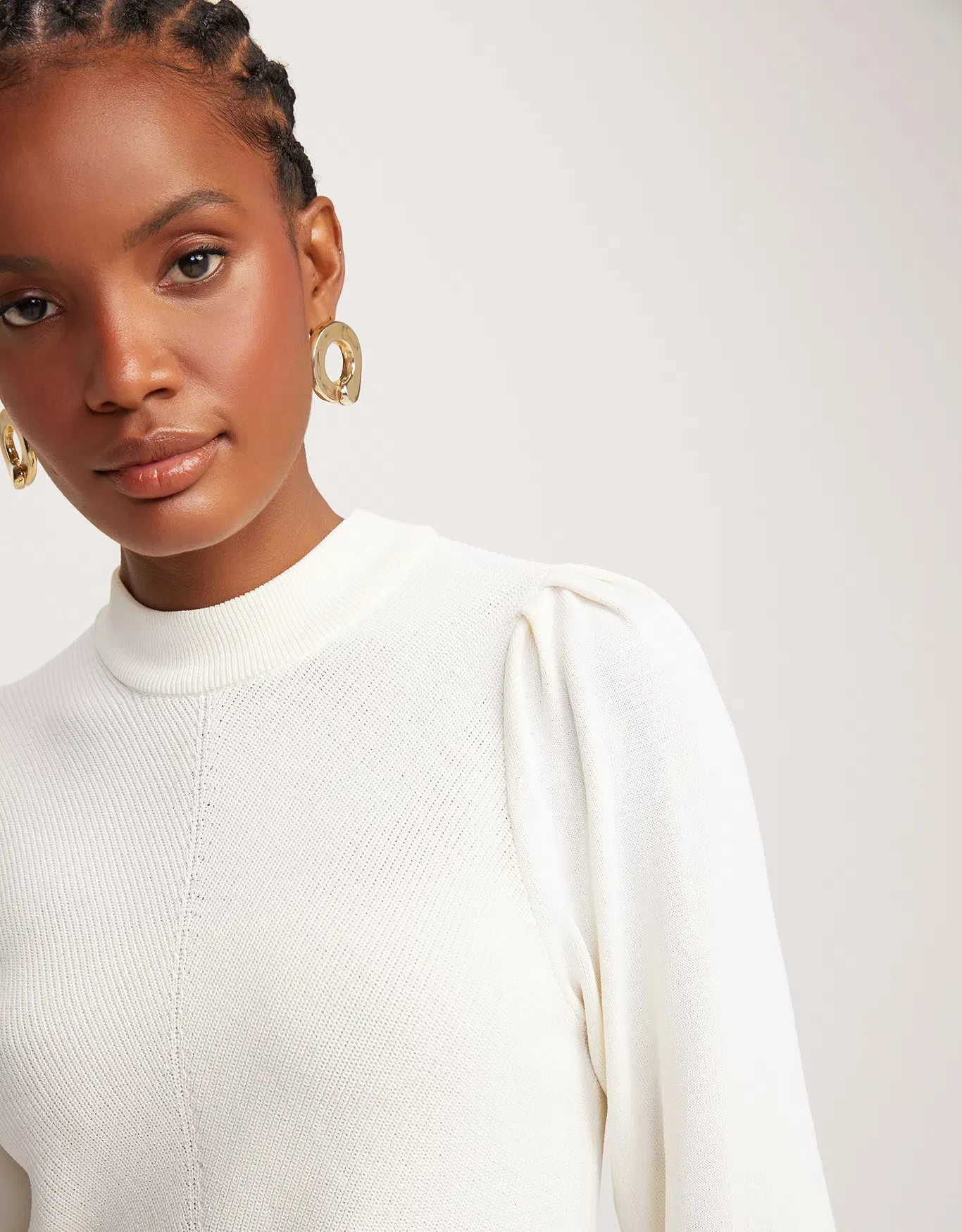 Blusa Tricot Off White Shoulder