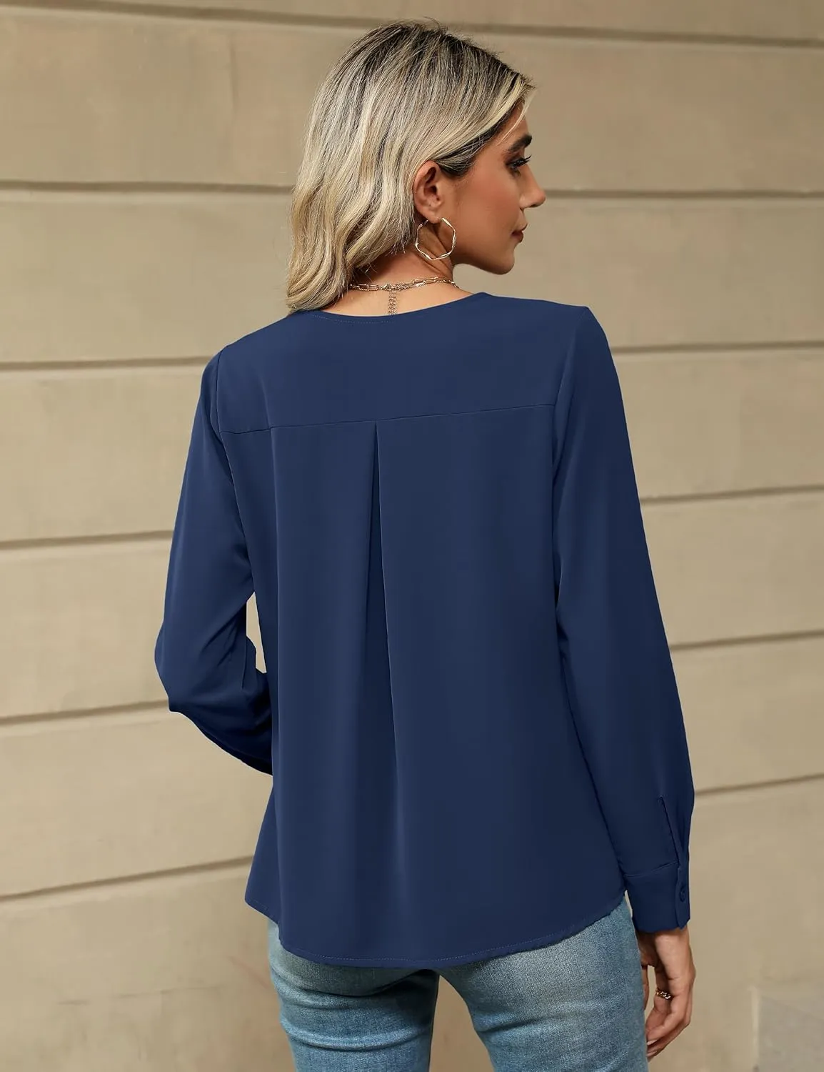 BMJL Womens Dressy Casual Blouses Business Work Tops Fall Long Sleeve Shirts 2024