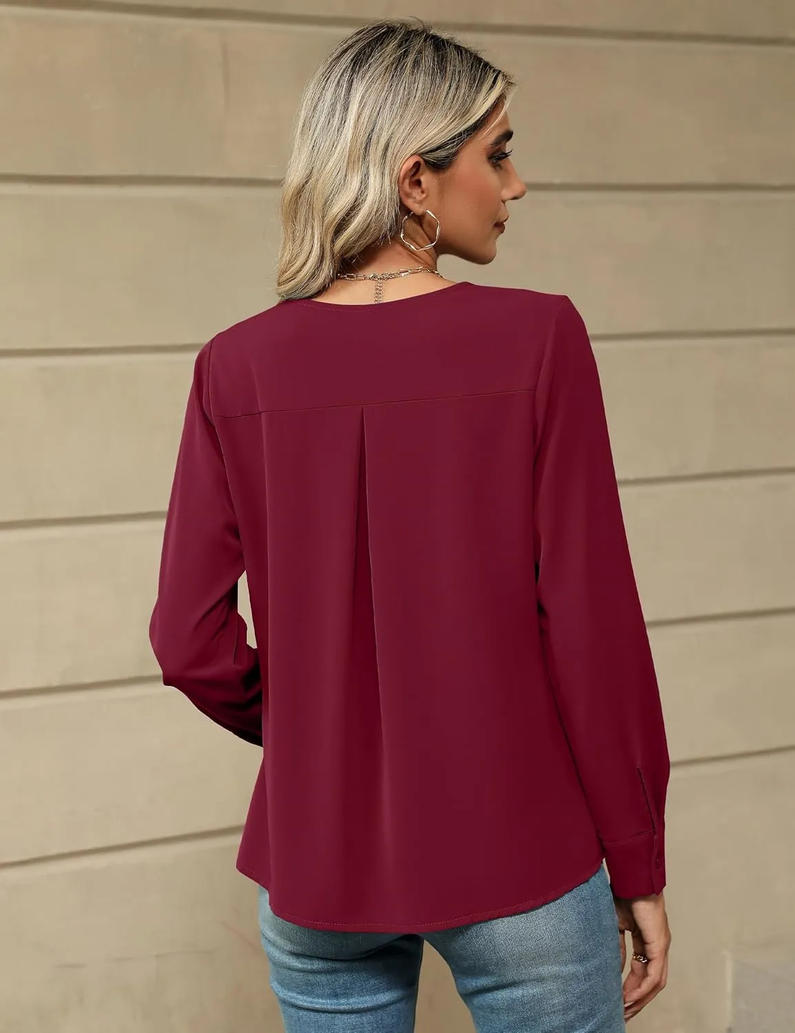 BMJL Womens Dressy Casual Blouses Business Work Tops Fall Long Sleeve Shirts 2024