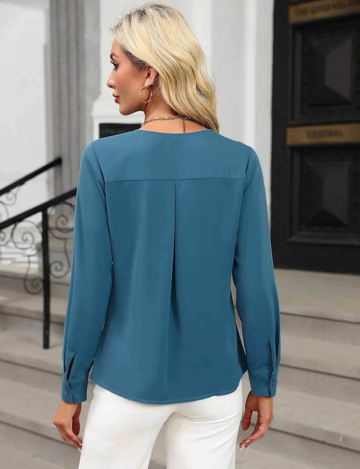 BMJL Womens Dressy Casual Blouses Business Work Tops Fall Long Sleeve Shirts 2024