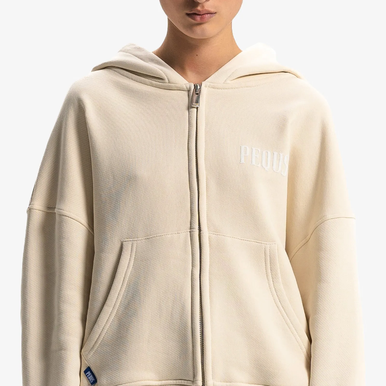 Cropped Back Logo Zip Hoodie