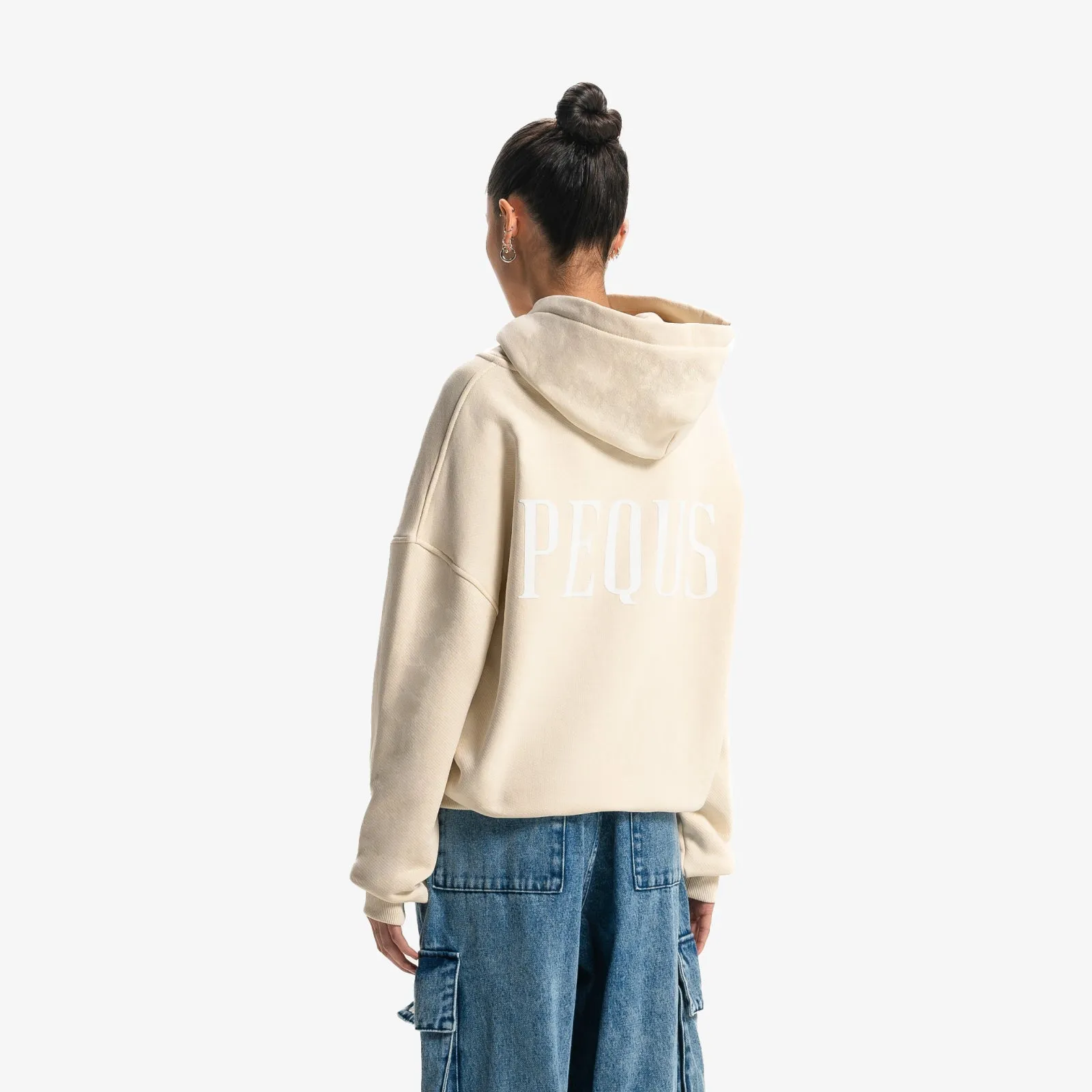 Cropped Back Logo Zip Hoodie