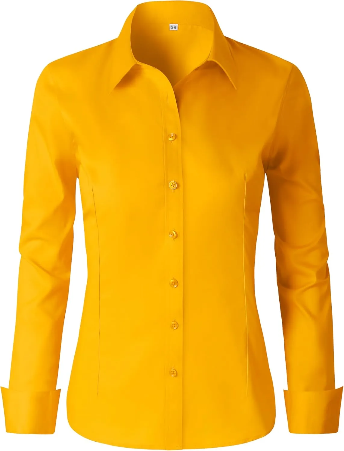 CUNLIN Womens Cotton Button Down Shirts for Women Fitted Long Sleeve Formal Dress Shirt Work Blouses Tops