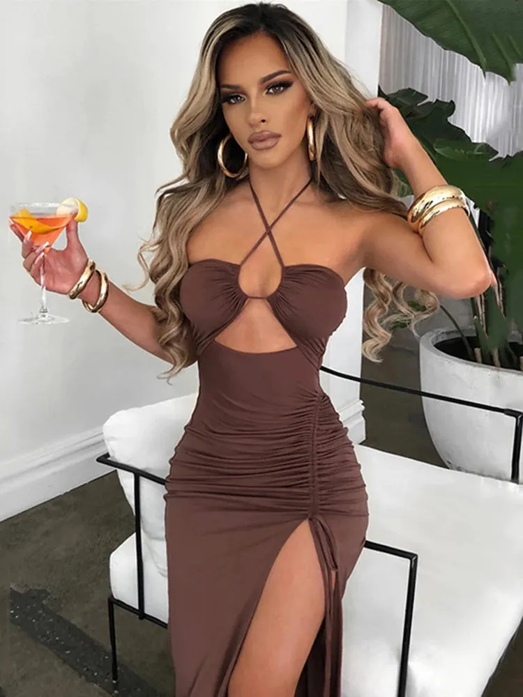 DressBetty - 2024 Hot Summer Sexy Sleeveless Cut Out Club Party Vestido Midi Dress