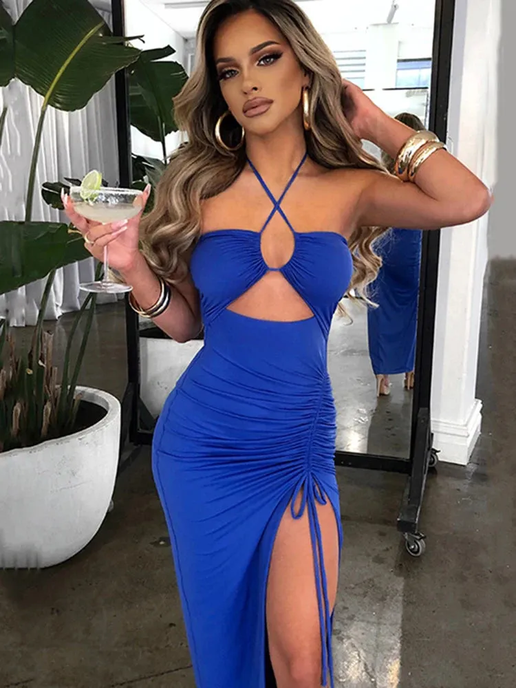 DressBetty - 2024 Hot Summer Sexy Sleeveless Cut Out Club Party Vestido Midi Dress