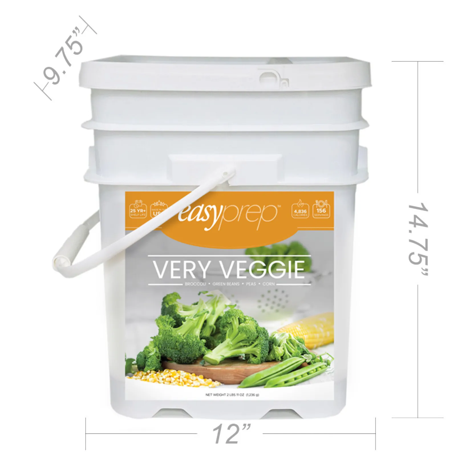 EasyPrep Very Veggie Bucket - 156 Servings
