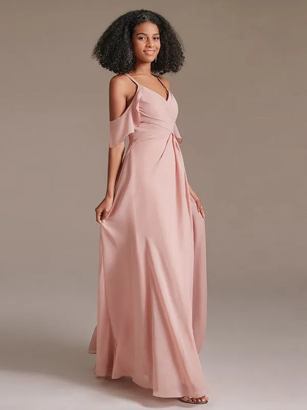 Elegant Spaghetti Strap Side Slit Formal Bridesmaid Dress