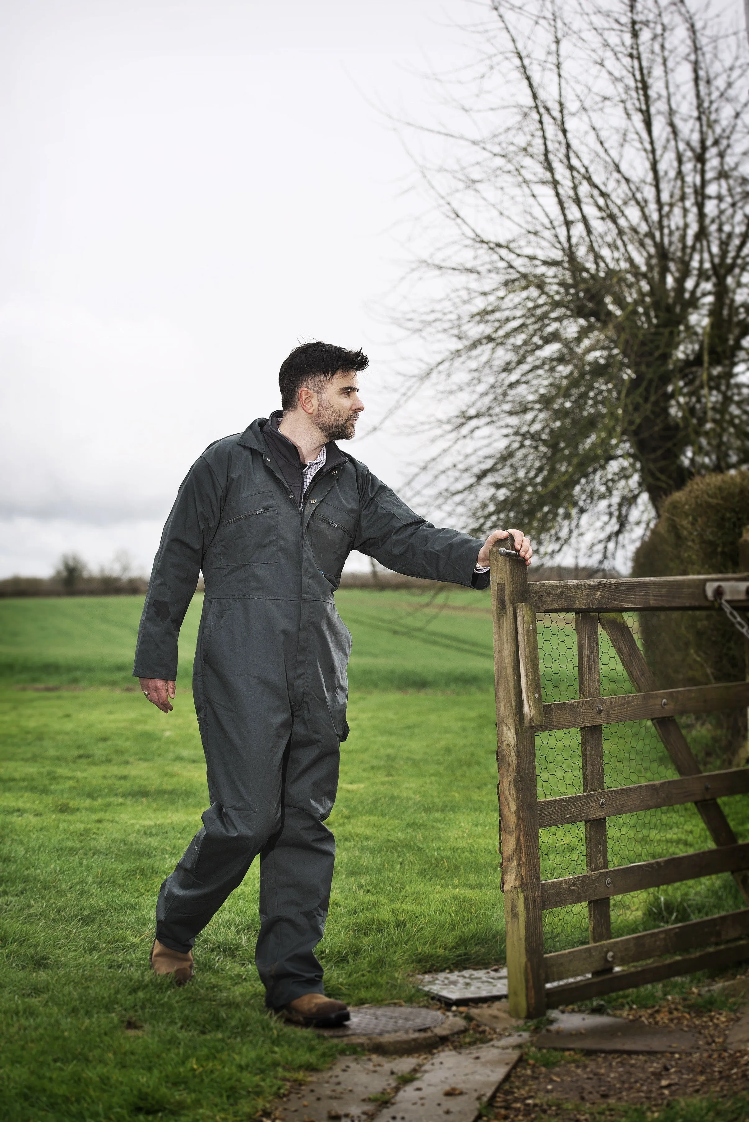 Fort Zip Front Coverall With Elasticated Back-GREEN