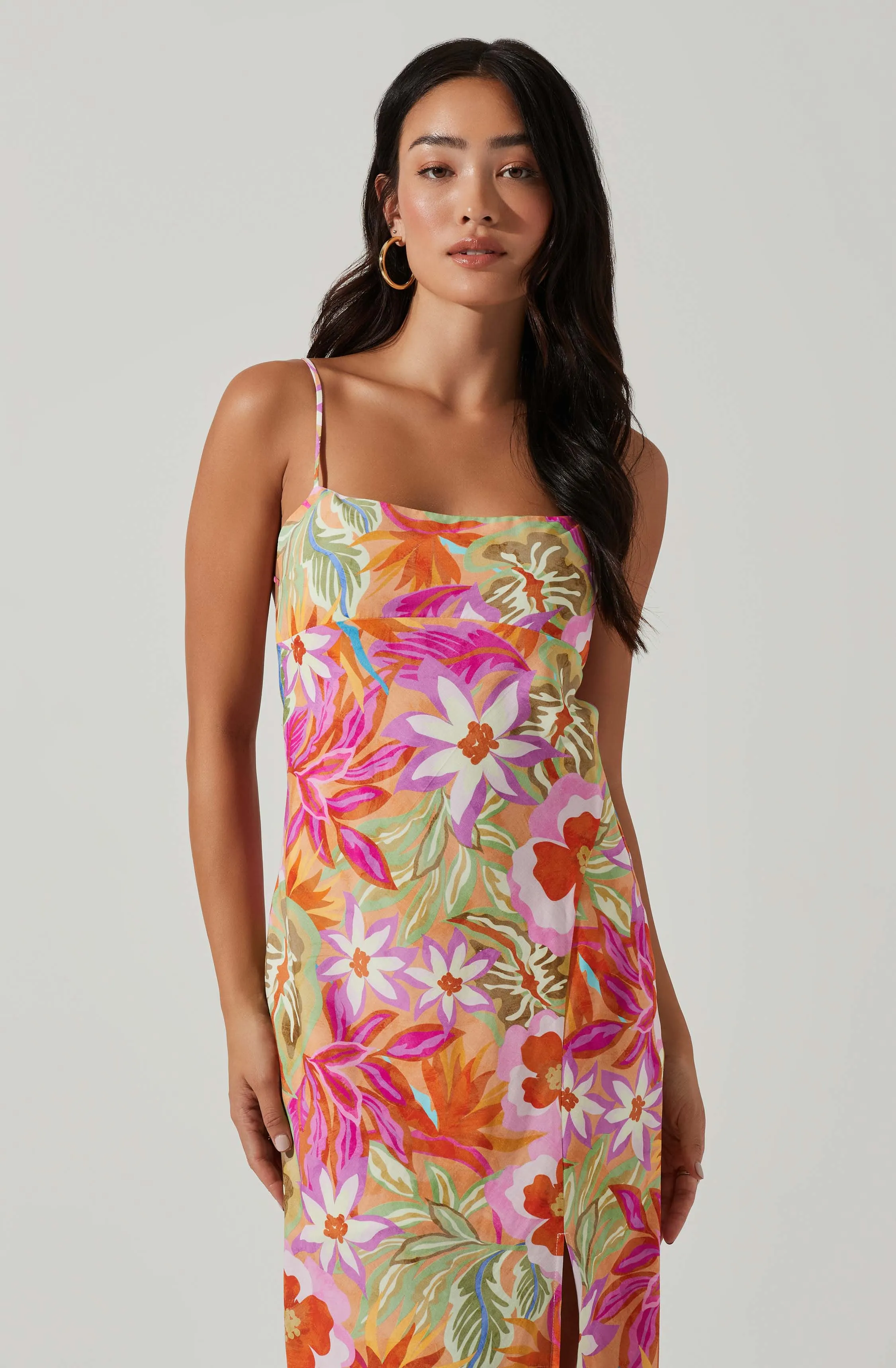 Gabriella Floral Strappy Back Midi Dress