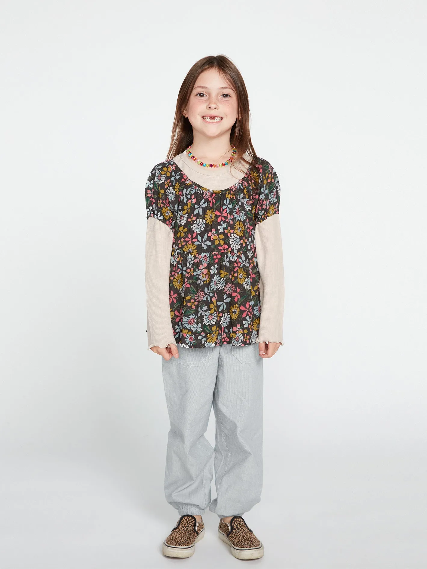 Girls Happy Dazee Short Sleeve Top - Espresso