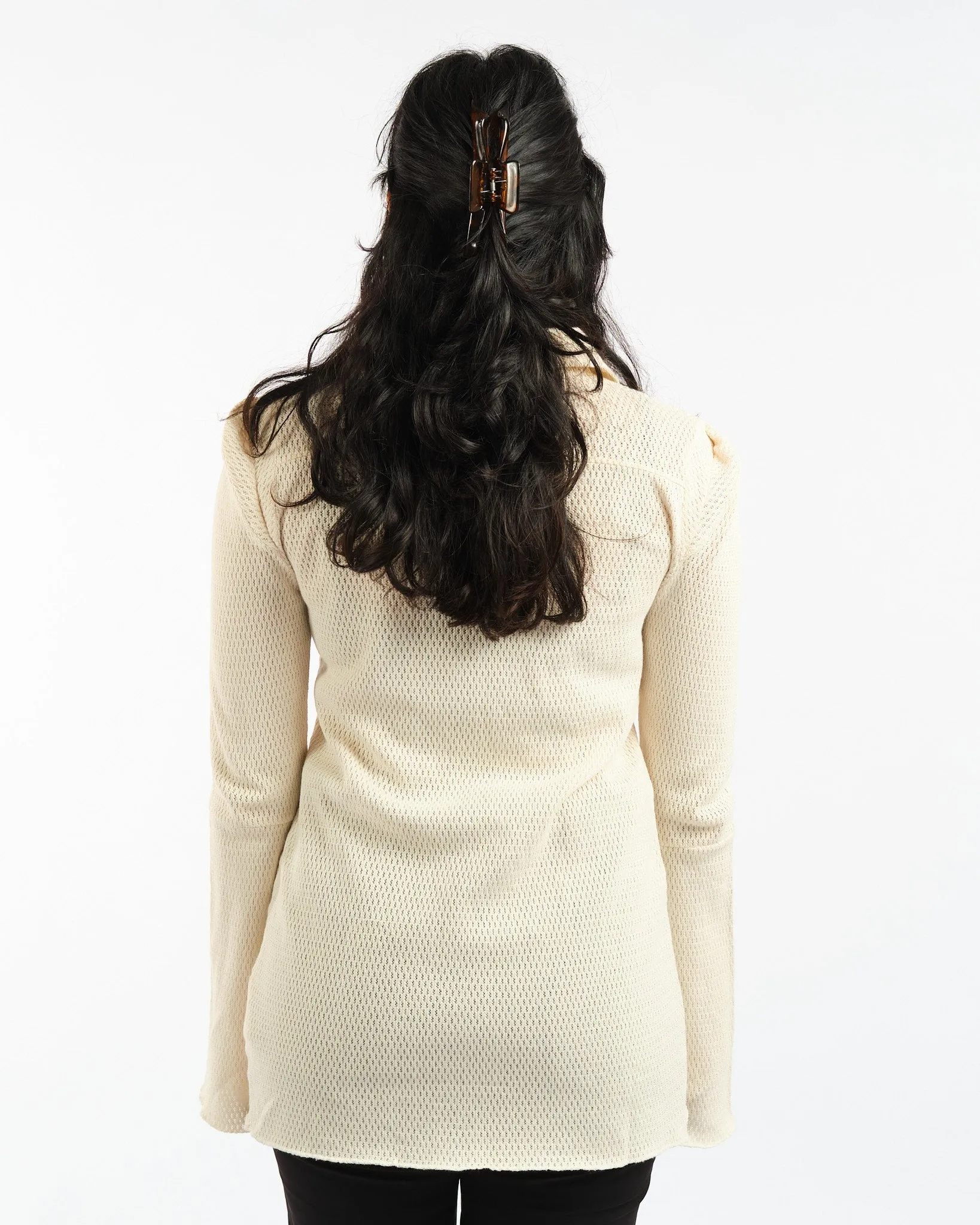 Hollow Shirt Ecru Sparse Cotton