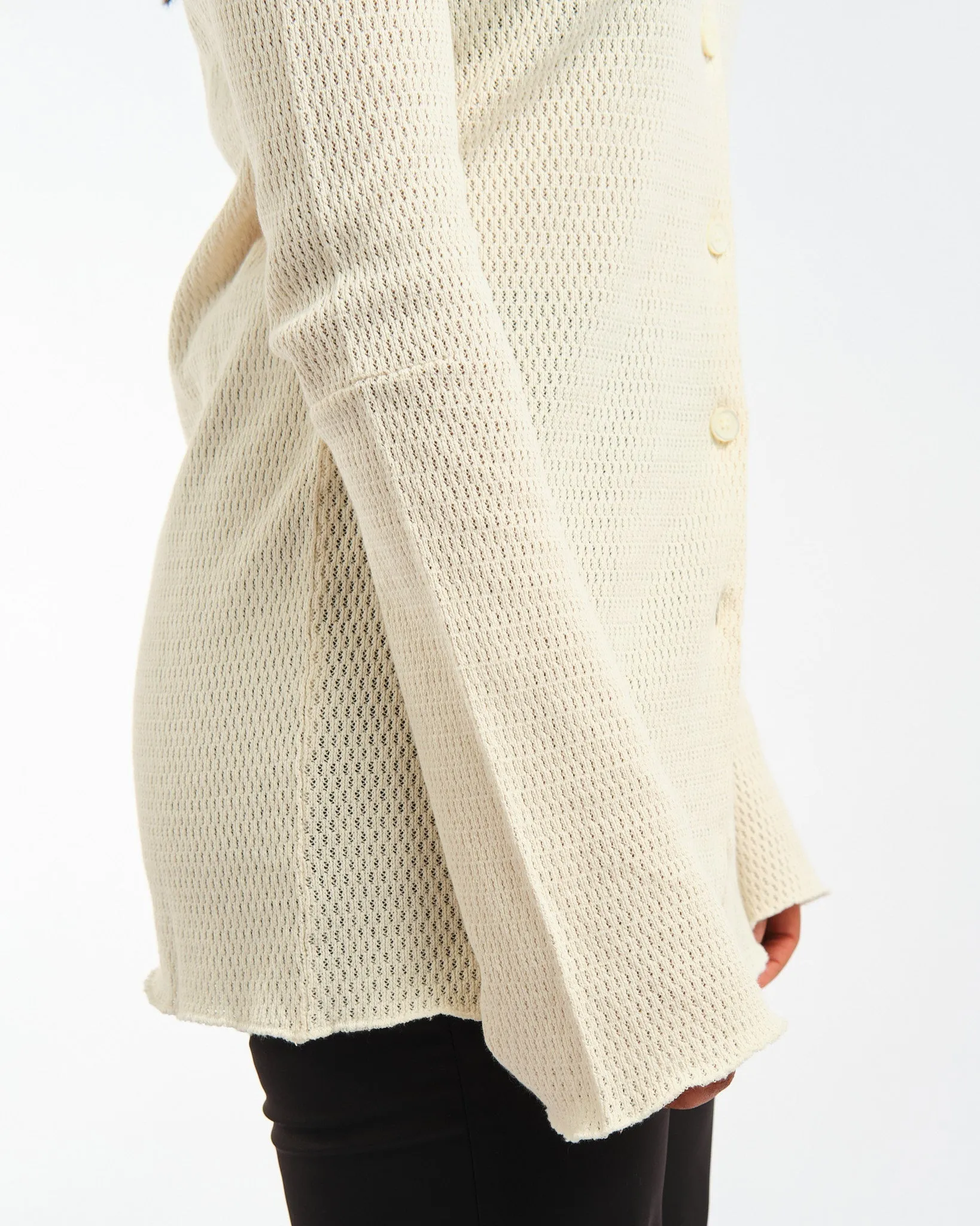 Hollow Shirt Ecru Sparse Cotton