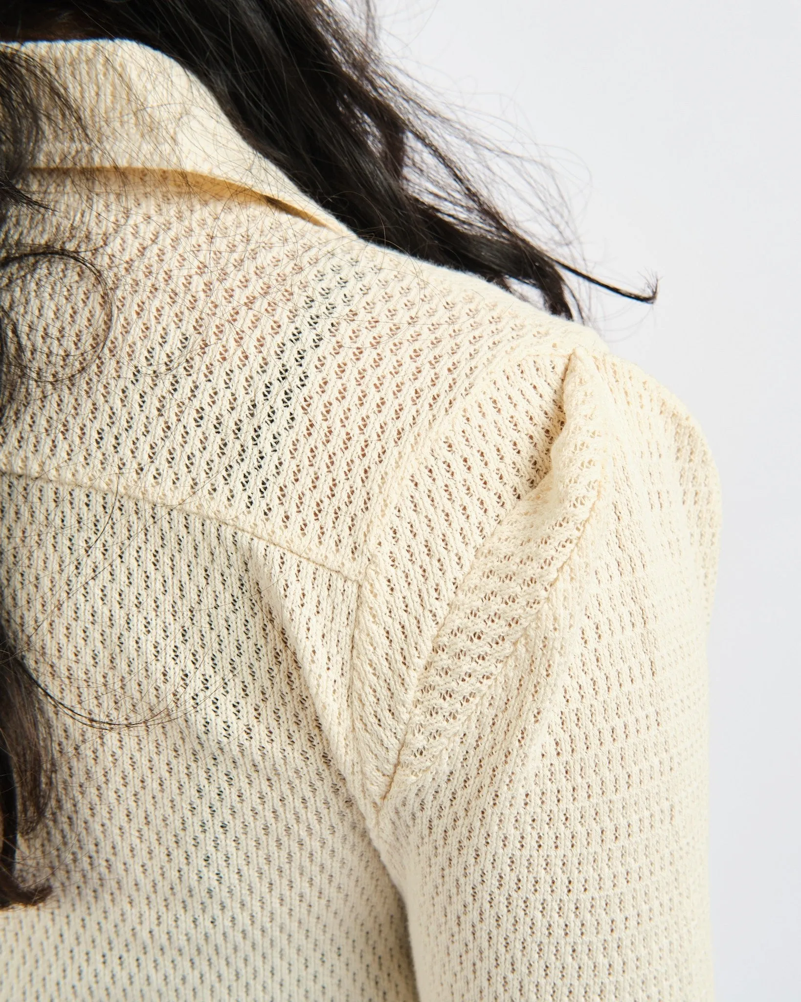 Hollow Shirt Ecru Sparse Cotton