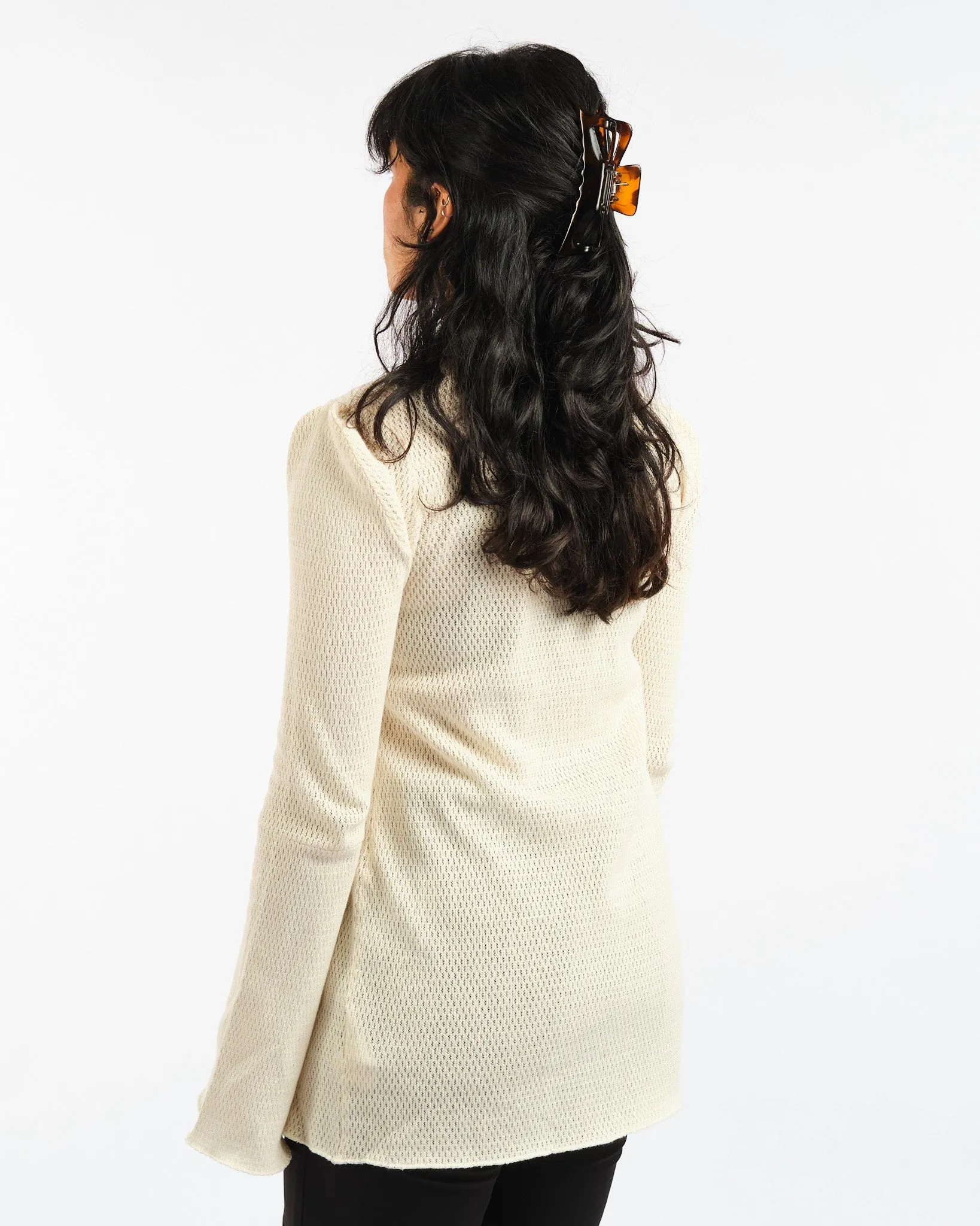 Hollow Shirt Ecru Sparse Cotton