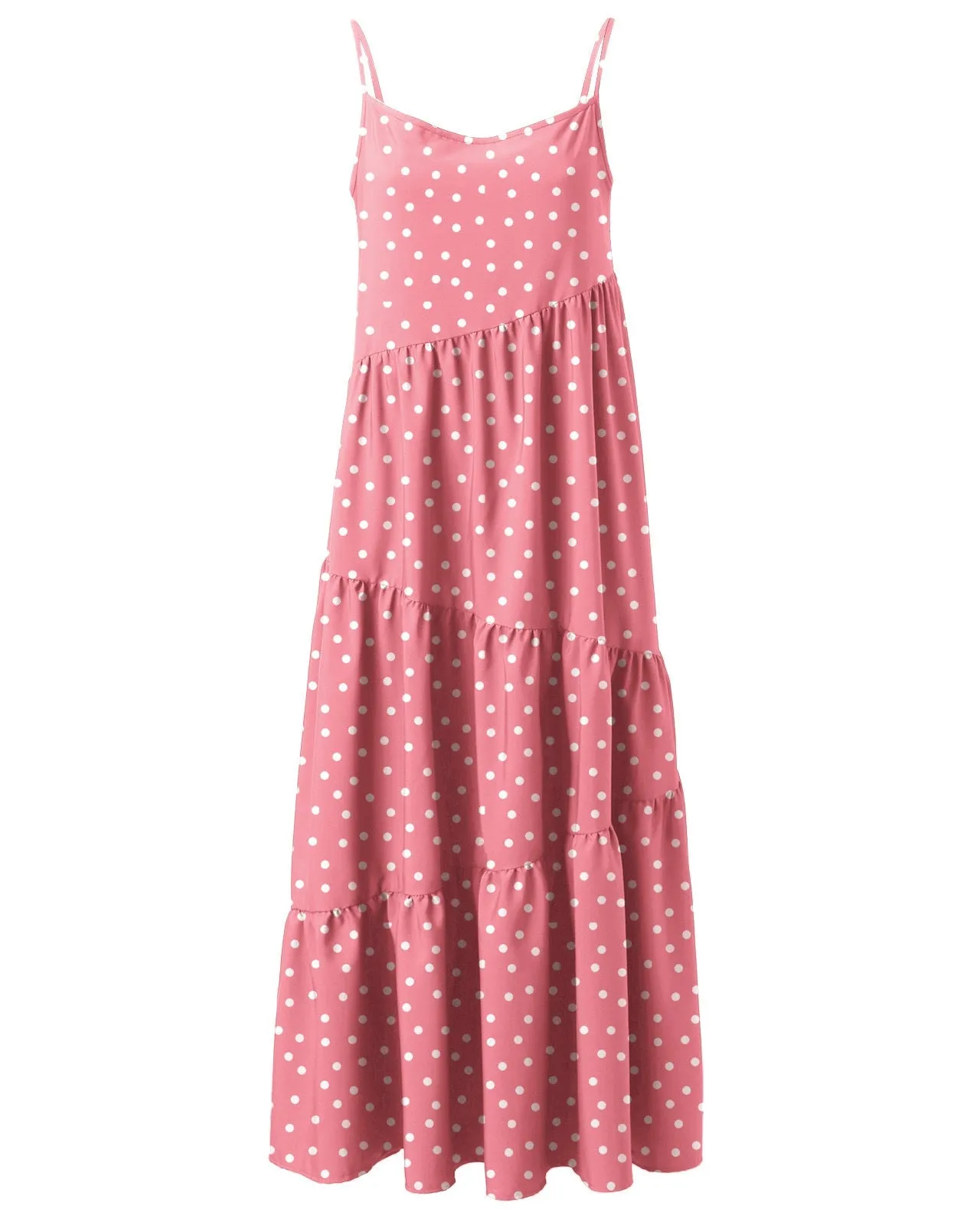 Loose Strap Beach Solid Pleated Dress