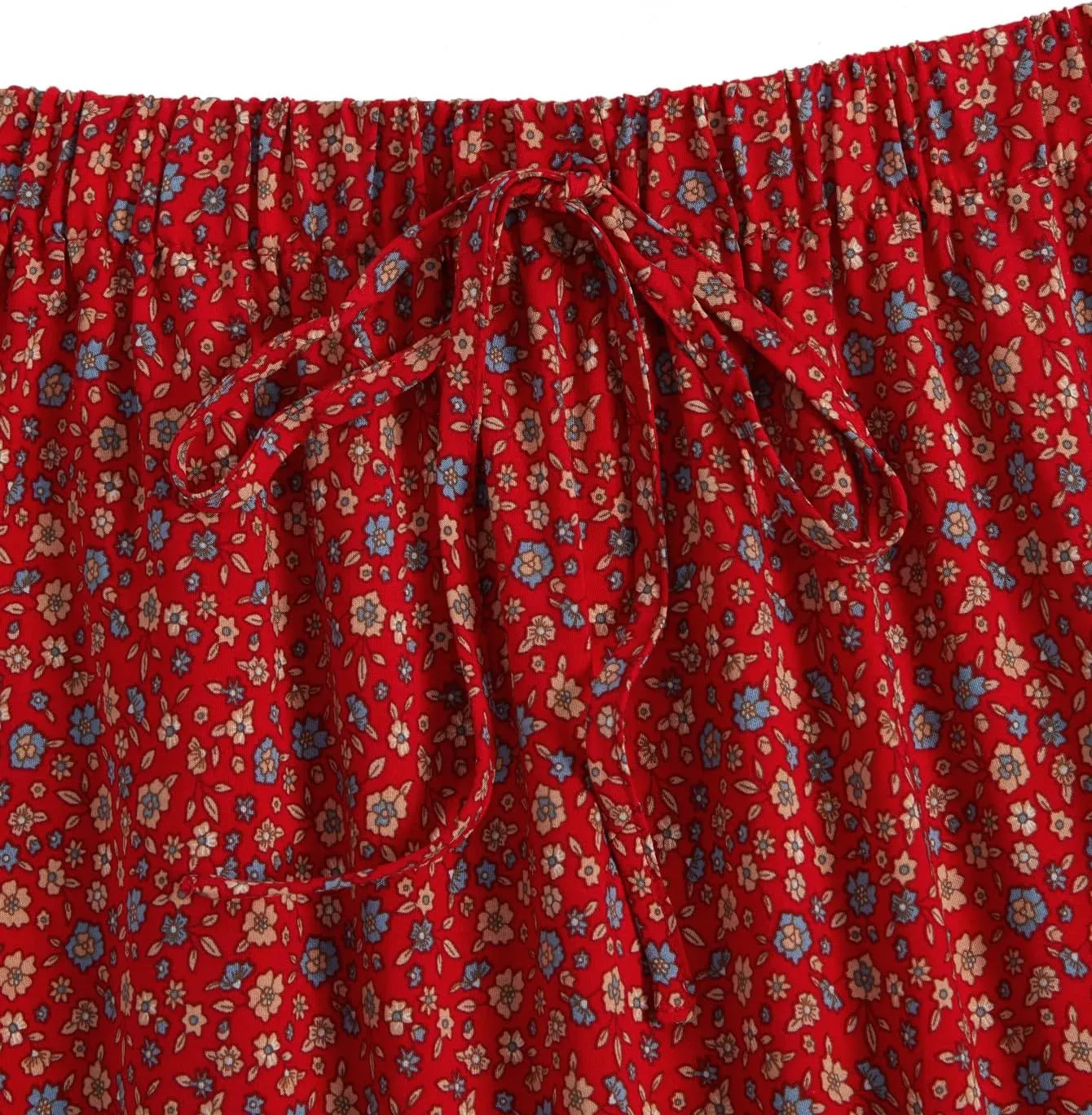 Milumia Women Boho Vintage Floral Print Long Skirt Summer Tiered Maxi Skirt