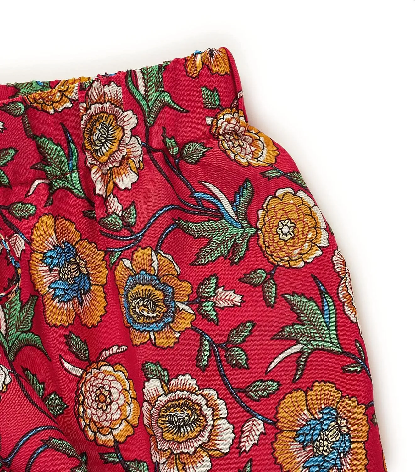 Milumia Women Boho Vintage Floral Print Long Skirt Summer Tiered Maxi Skirt