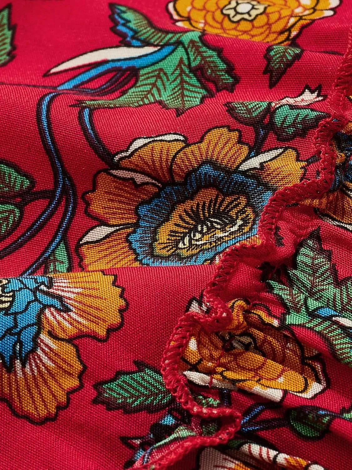 Milumia Women Boho Vintage Floral Print Long Skirt Summer Tiered Maxi Skirt