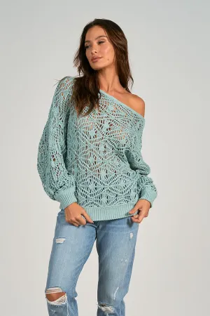 Off Shoulder Crochet Sweater