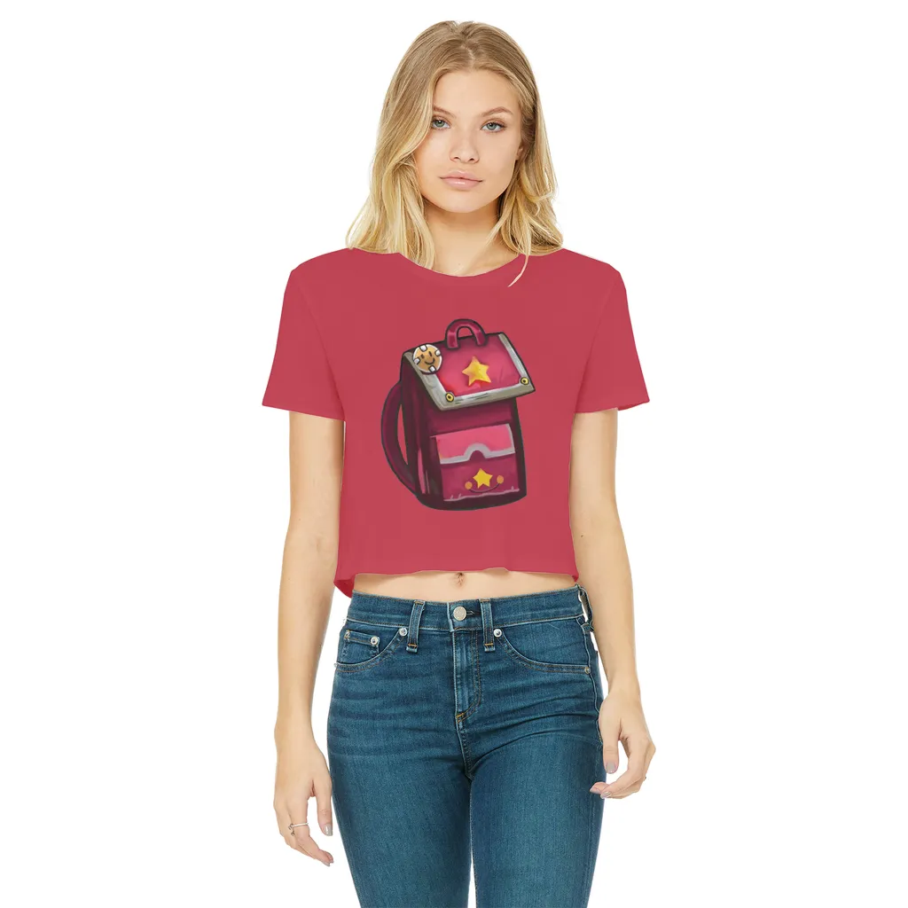 Pink Bag Classic Women's Cropped Raw Edge T-Shirt
