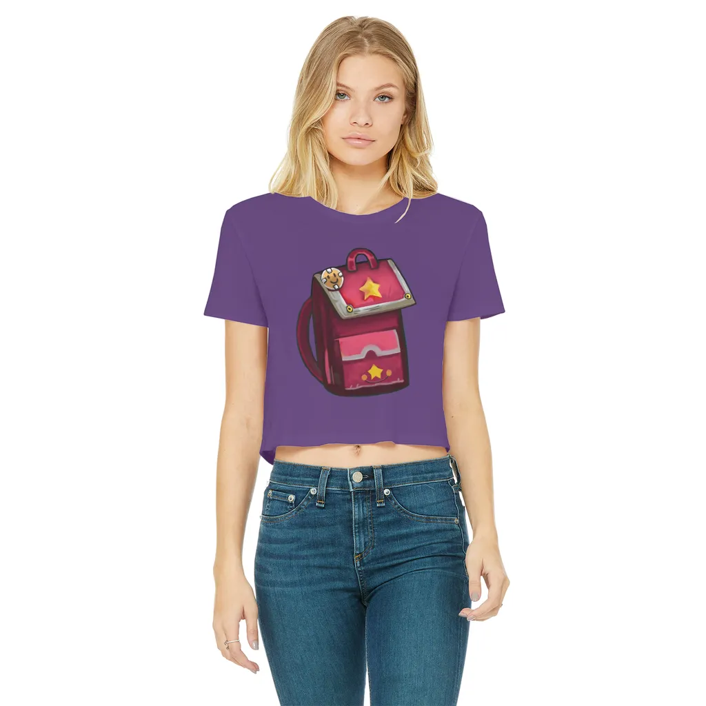 Pink Bag Classic Women's Cropped Raw Edge T-Shirt