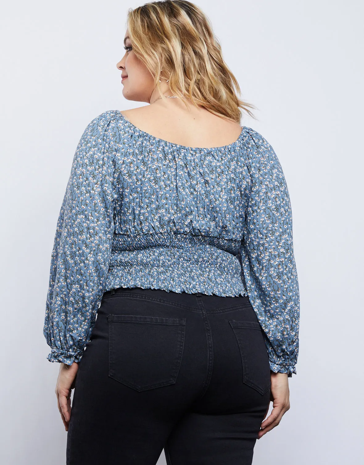 Plus Size Capulet Front Tie Top
