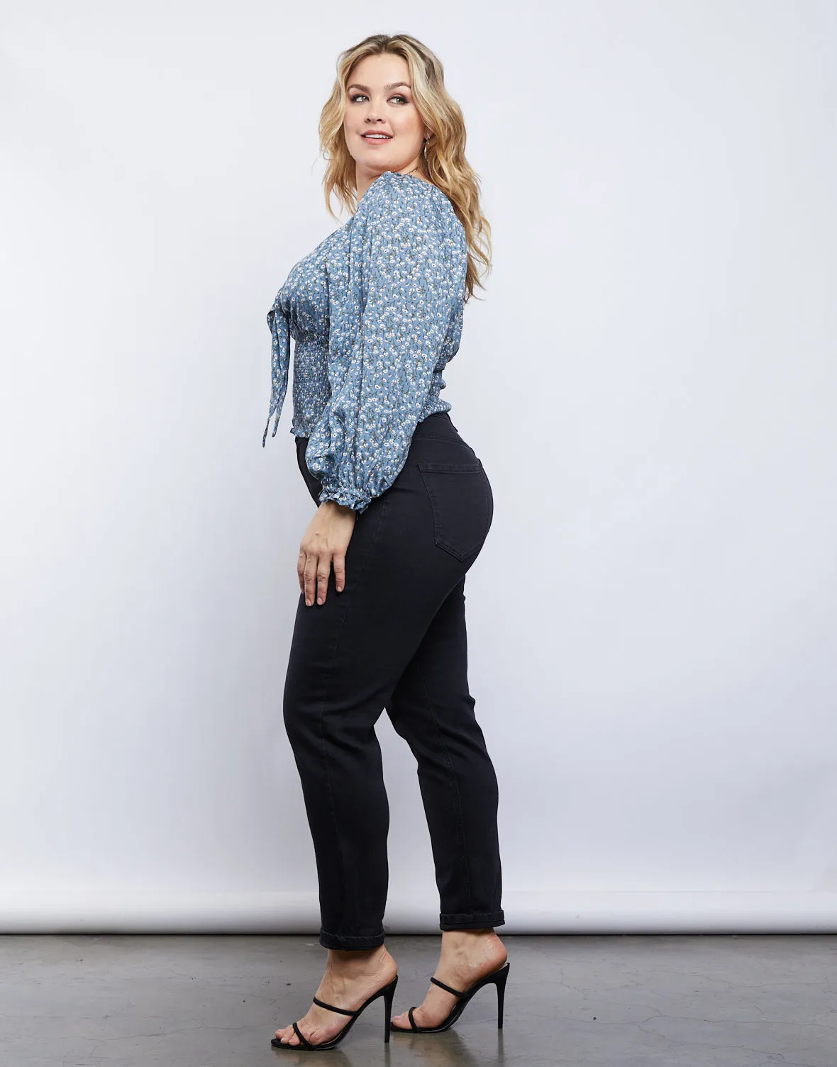 Plus Size Capulet Front Tie Top