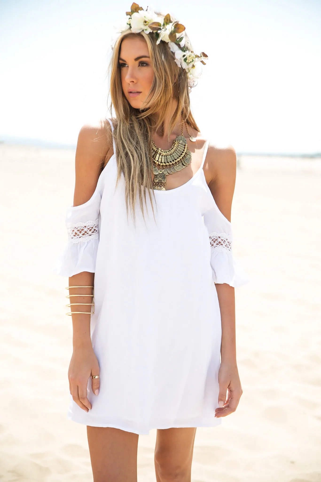 Rayla Off-Shoulder Dress - White