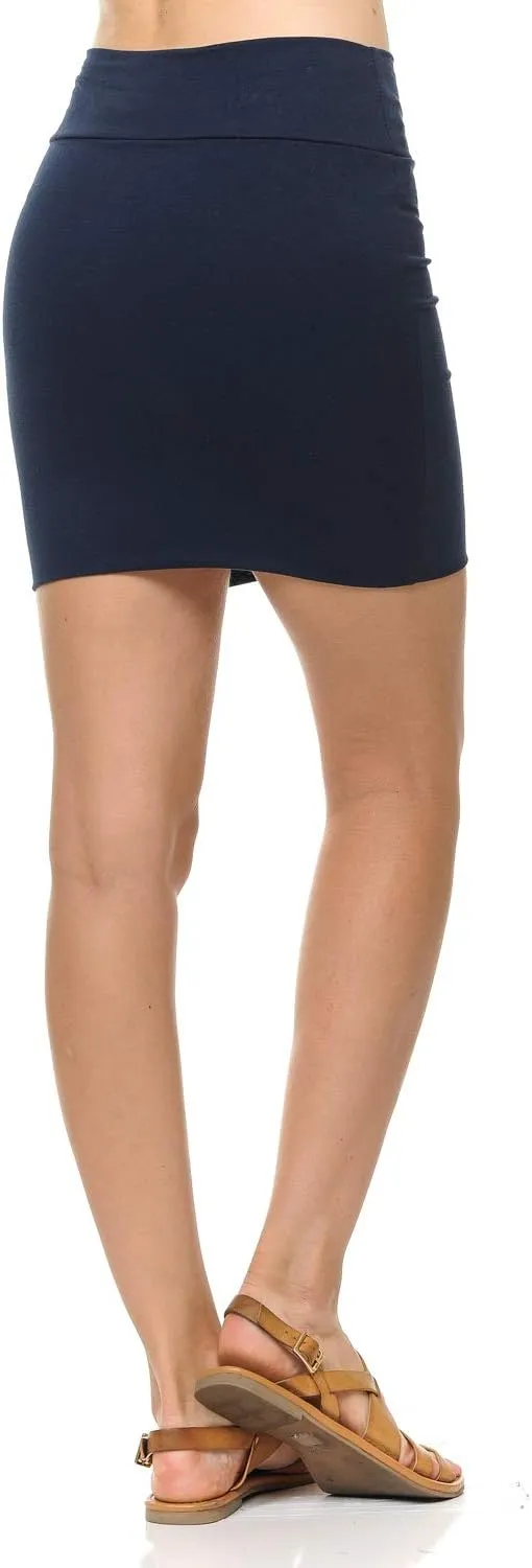 Trendy Street Basic Double-Layer Cotton Simple Stretchy Tube Pencil Mini Skirt