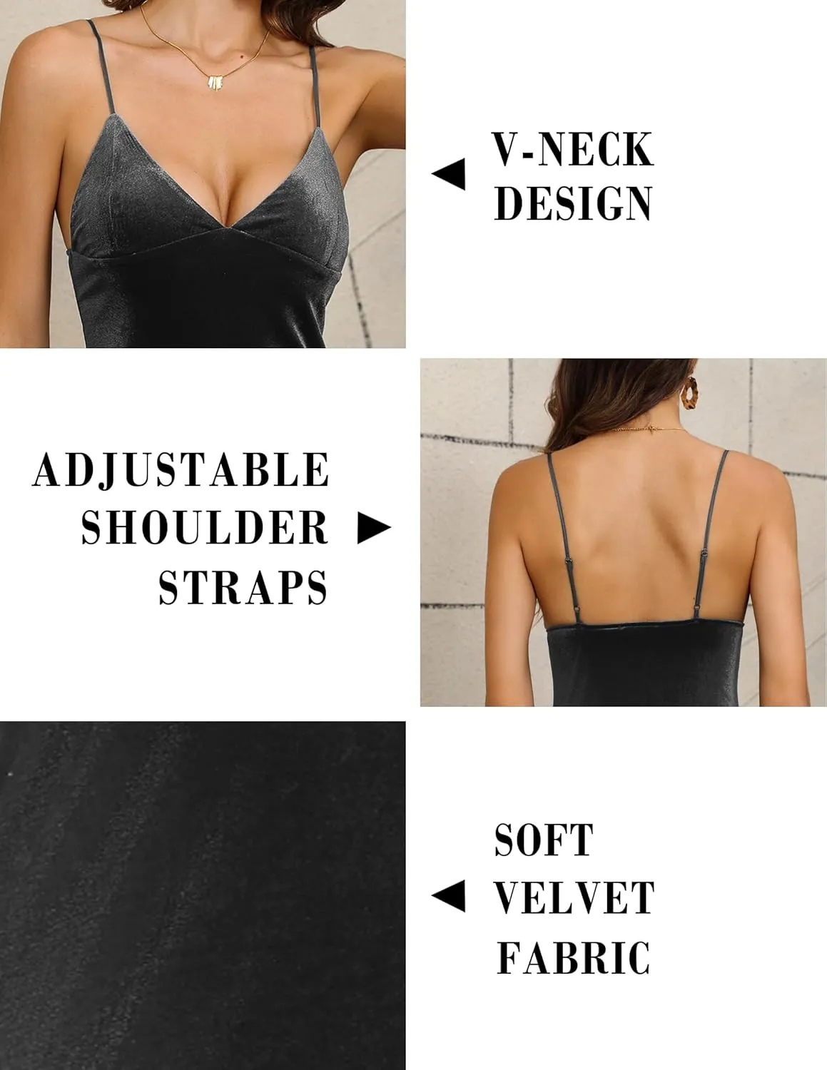 Velvet Spaghetti Straps Relaxed Mini Dress 2024 Women's Sexy V Neck Party Cocktail Club Dress