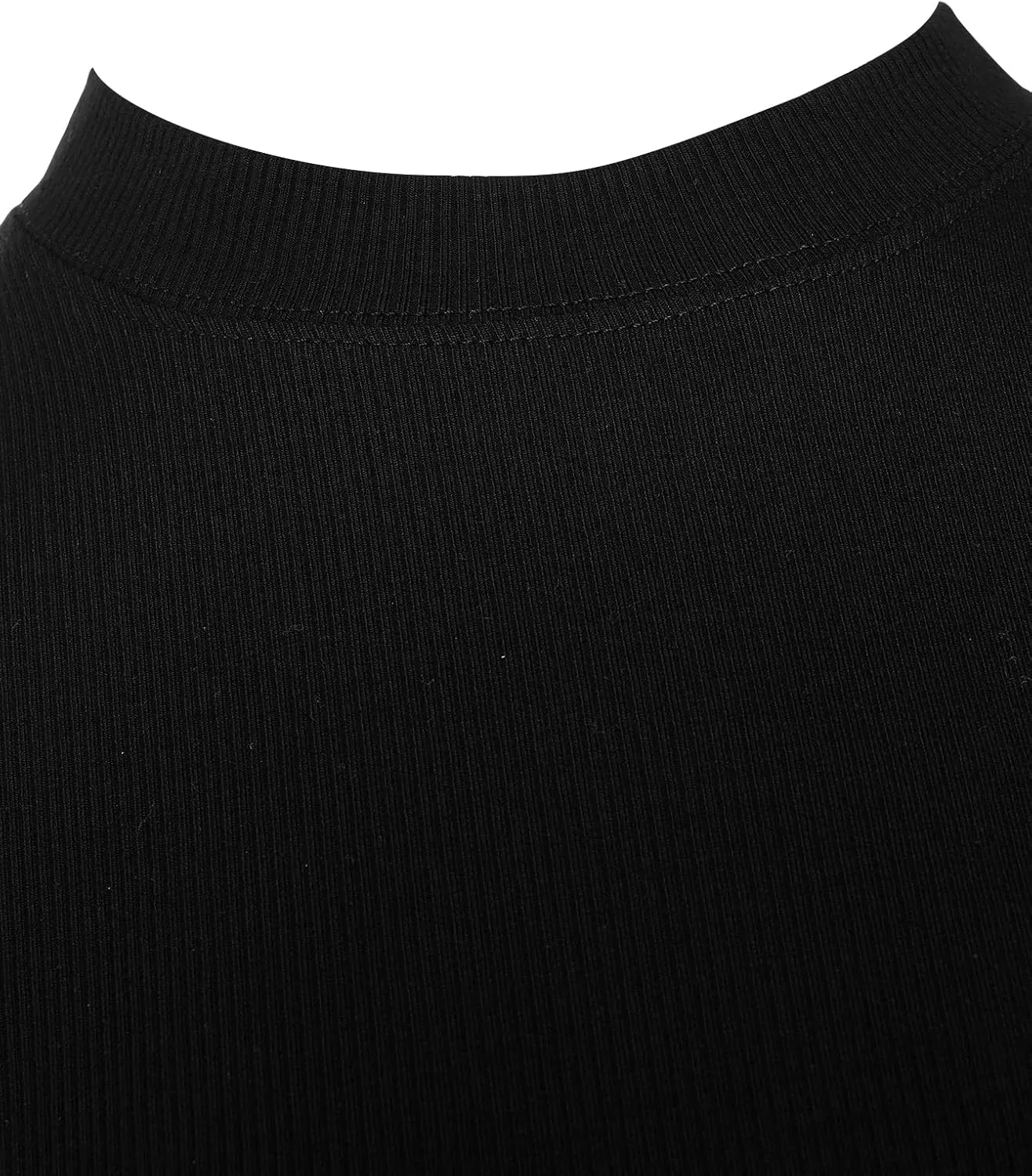 Verdusa Women's 2 Pack Casual Basic Mock Neck Short Sleeve Rib Knit Work Tops