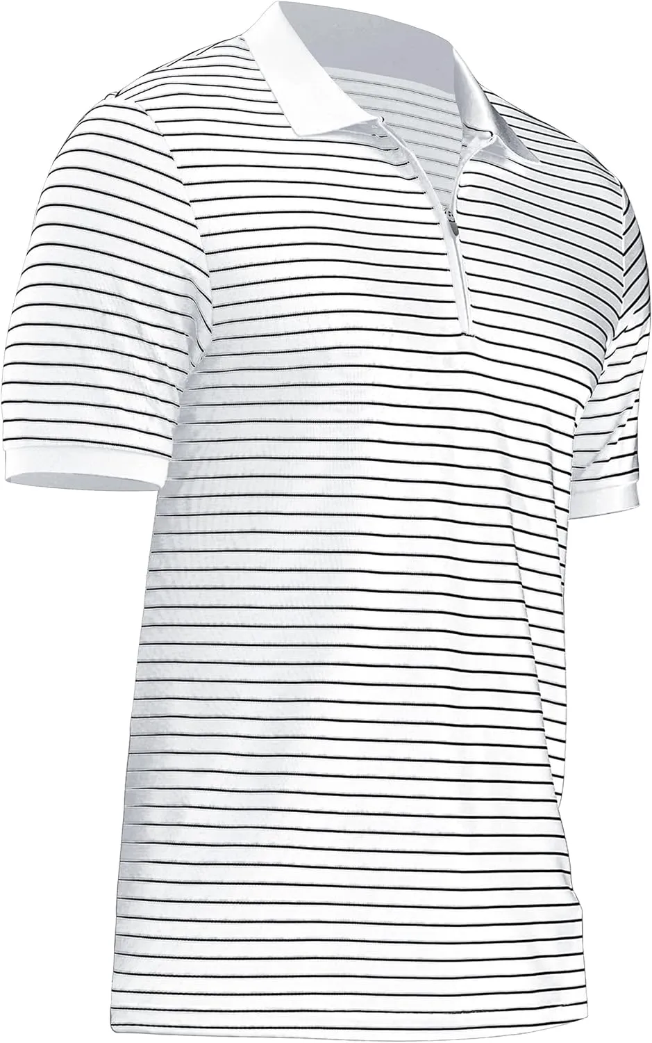 ZTN Men's Polo Shirts Short Sleeve Dry Fit Performance Moisture Wicking Zipper Golf Polo Shirts Striped Daily Casual T-Shirt