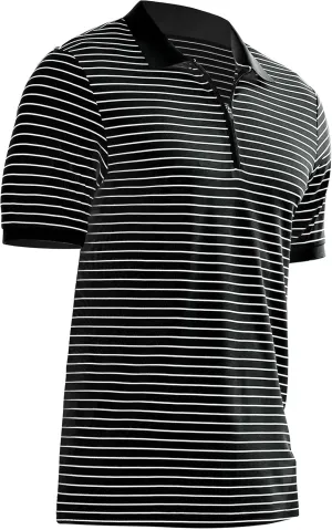 ZTN Men's Polo Shirts Short Sleeve Dry Fit Performance Moisture Wicking Zipper Golf Polo Shirts Striped Daily Casual T-Shirt